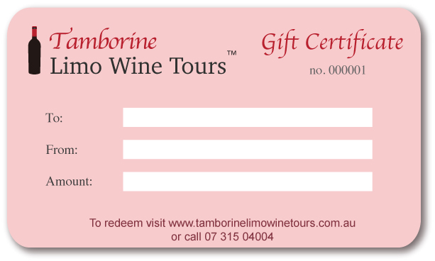 Tamborine wine tour gift voucher